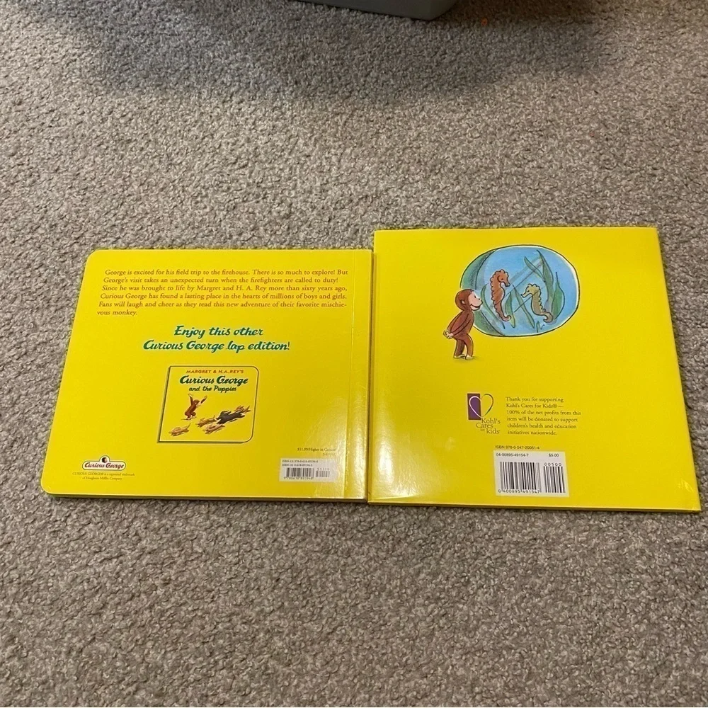 Curious George Hardcover Book Lot Bundle Firefighters Aquarium Penguin Truck